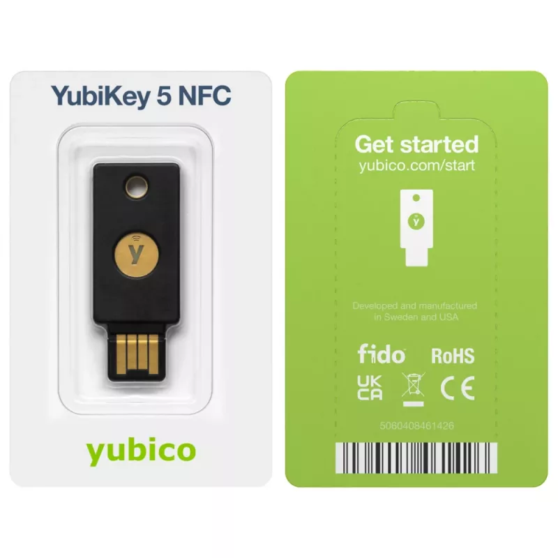 YUBICO YubiKey 5 NFC — fiziskā drošības atslēga