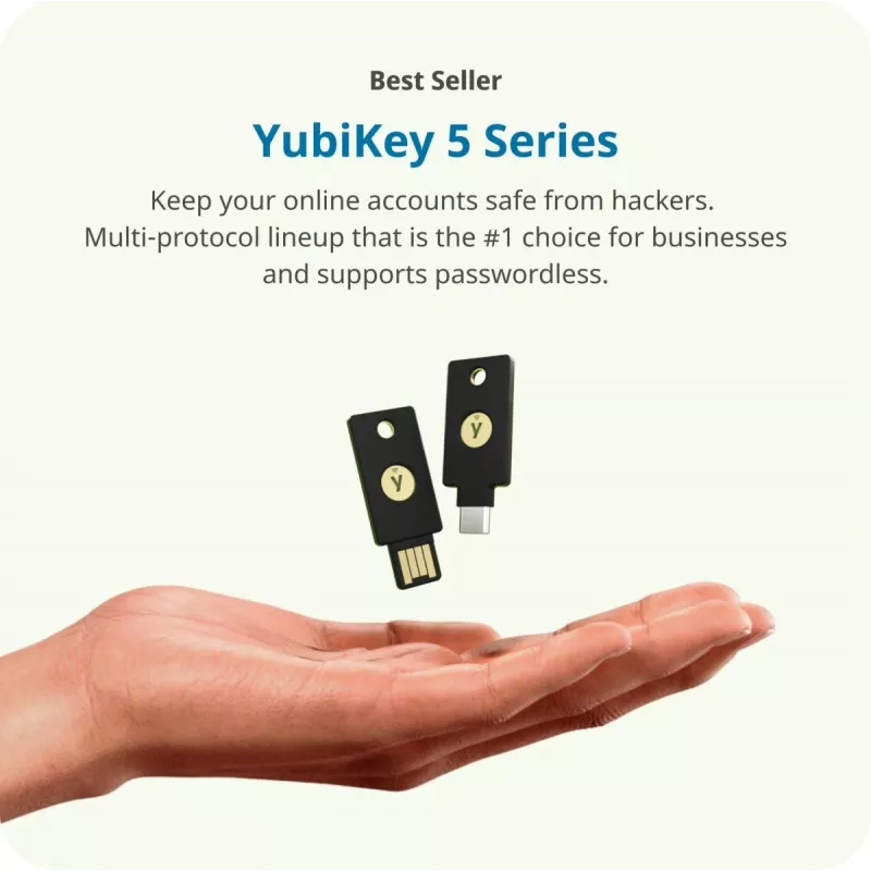 YUBICO YubiKey 5 NFC — fiziskā drošības atslēga