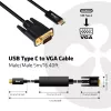 USB Type-C uz VGA aktīvais kabelis M/M CLUB3D CAC-1512 5m