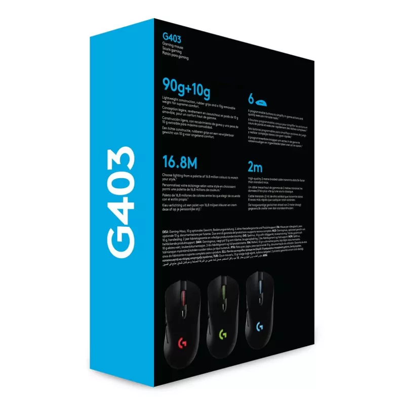 LOGITECH G403 Hero Gaming Pele USB Melna EWR2