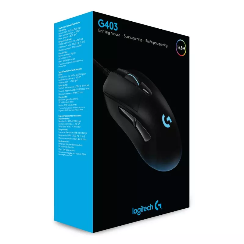 LOGITECH G403 Hero Gaming Pele USB Melna EWR2