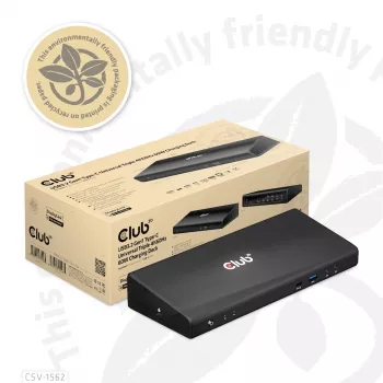 CLUB3D CSV-1562 USB-C 3.2 Gen1 Universāla Triple 4K30Hz Dokošanas stacija ar DisplayLink