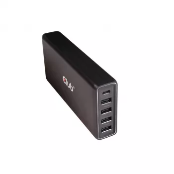 CLUB3D USB Type-A un C lādētājs, 5 porti līdz 111W
