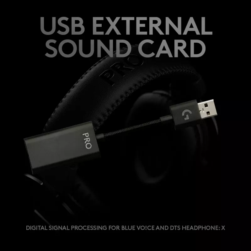 LOGITECH G Pro X Gaming-aussieres - 3.5mm - Melna