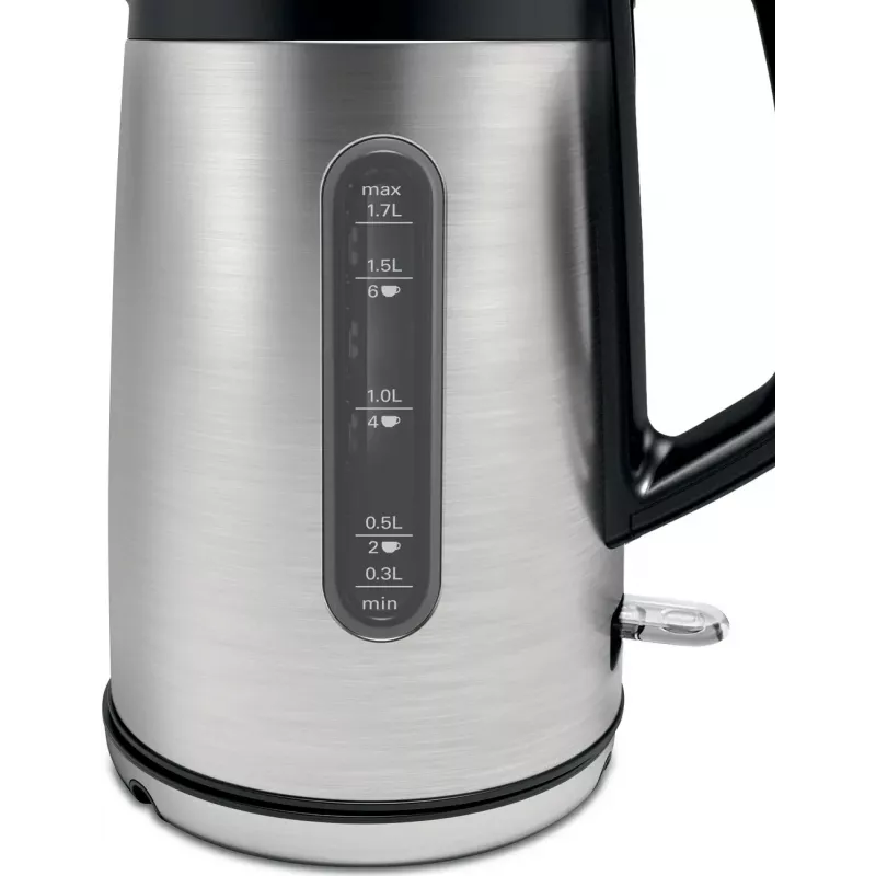 Bosch TWK4P440 elektriskā tējkanna 1.7 L 2400 W Melna, Nerūsējošais tērauds