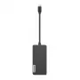 Docking stacija Lenovo GX90T77924 — USB-C centrmezgls ar HDMI 1.4, 2×USB-A 3.2 Gen1, USB 2.0, microSD karšu lasītāju, pelēks