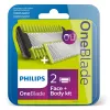 Philips Norelco OneBlade QP620/50 nomaināmie asmeņi, melni, 2 iepakojumā