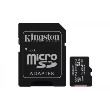 Kingston Canvas Select Plus 64GB microSDXC A1 C10 ātrgaitas atmiņas karte + adapteris