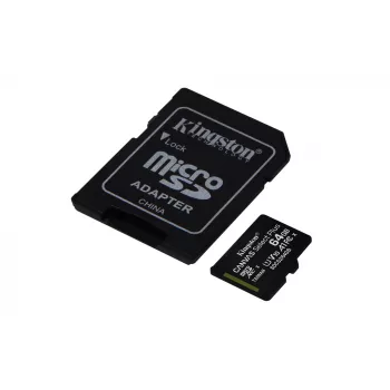 Kingston Canvas Select Plus 64GB microSDXC A1 C10 ātrgaitas atmiņas karte + adapteris
