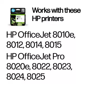 HP 912XL augstas ietilpības melna oriģinālā tintes kasetne