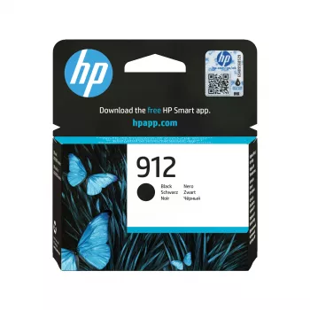 HP 912 Melna oriģinālā tintes kasetne, Melna, 1 gab., 250 lapas