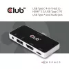 CLUB3D USB Type C 4-in-1 Hub ar HDMI 4K60Hz, USB Type C PD, USB Type A un audio ligzdu