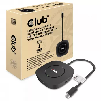 CLUB3D USB Type-C 3.2 Gen 1 MST Hub DisplayPort 1.4 trīs monitoru