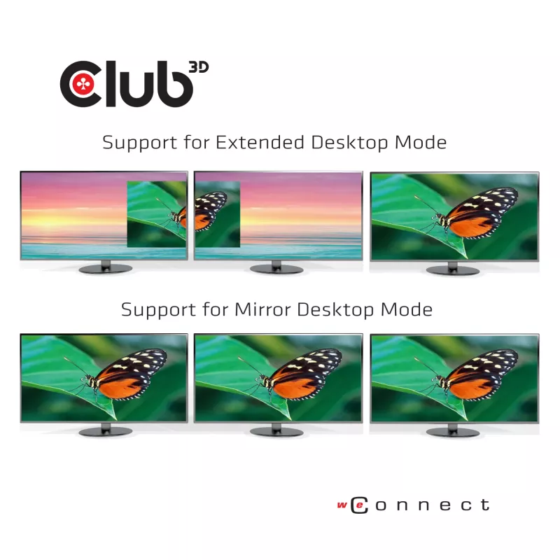CLUB3D USB Type-C 3.2 Gen 1 MST Hub DisplayPort 1.4 trīs monitoru
