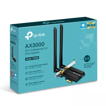 PCIe Adapteris TP-Link Archer TX50E AX3000 Wi-Fi 6 Bluetooth 5.0