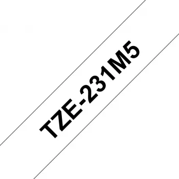 Brother TZE-231M5 līmlentes kasetne Melns uz balta 5 iepakojumā