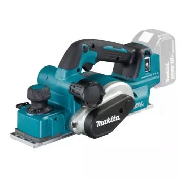 Elektriskā ēvele Makita DKP181Z, 18V, ēvelēšanas platums 82 mm, maks. skaidas biezums 3 mm, tukšgaitas ātrums 12 000 apgr./min, izgriezuma dziļums 0–25 mm