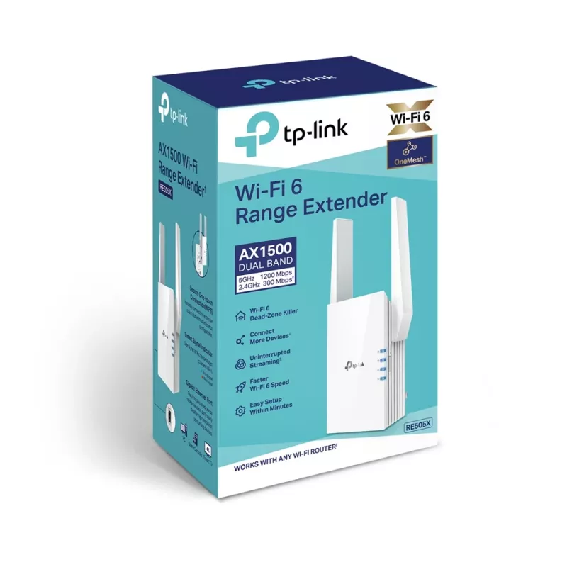 TP-Link RE505X Wi-Fi 6 diapazona paplašinātājs