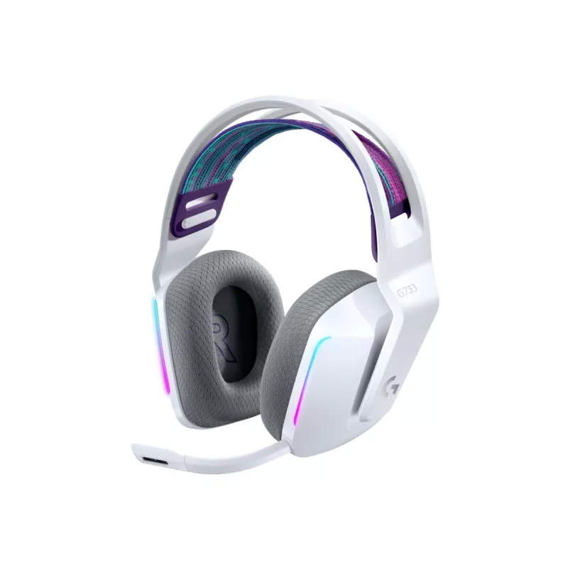 LOGITECH G733 Lightspeed bezvadu RGB spēļu austiņas baltā krāsā