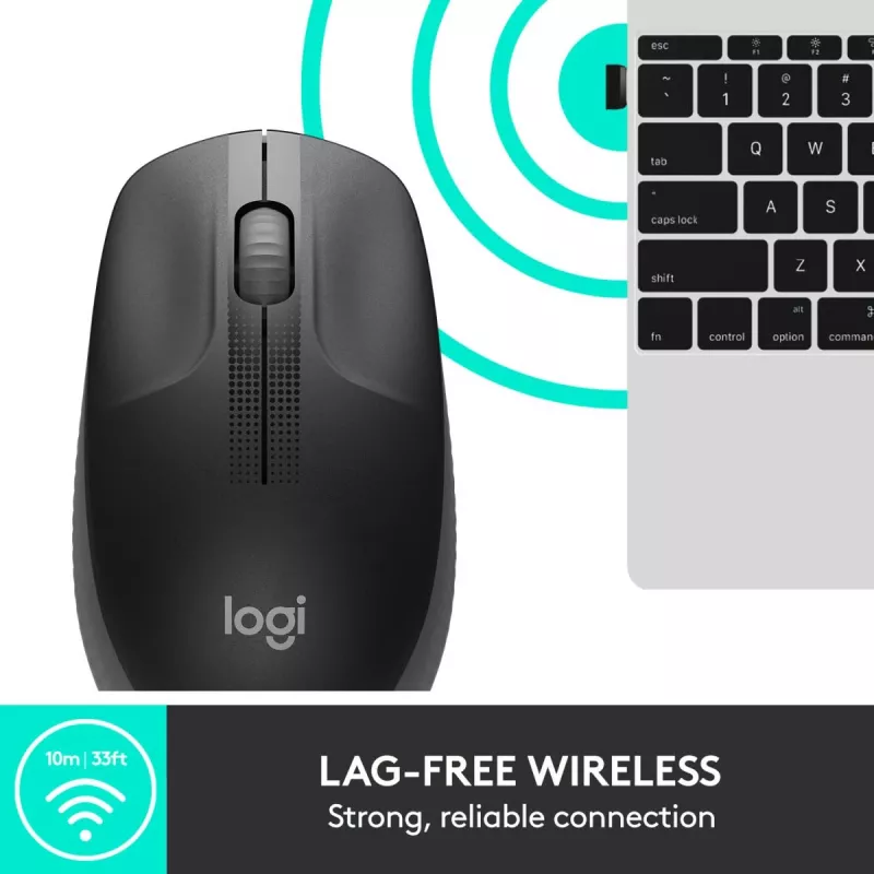 LOGITECH M190 Liela izmēra bezvadu pele Charcoal