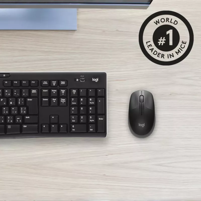 LOGITECH M190 Liela izmēra bezvadu pele Charcoal