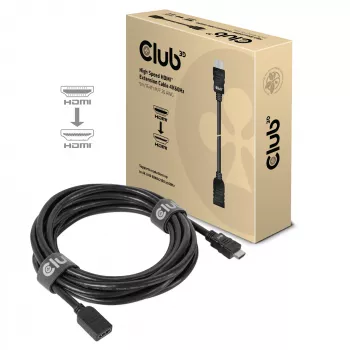 CLUB3D High Speed HDMI™ pagarinātājkabelis 4K60Hz M/F 5m/16.4ft 26 AWG