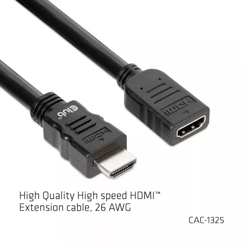 CLUB3D High Speed HDMI™ pagarinātājkabelis 4K60Hz M/F 5m/16.4ft 26 AWG