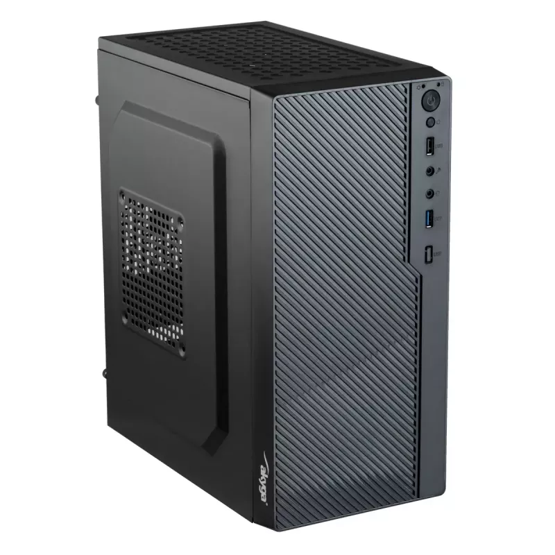 Akyga AK36BK Micro ATX datora korpuss, Micro ATX / Flex ATX / Mini ITX, USB 3.0 + USB 2.0, bez barošanas bloka, melns