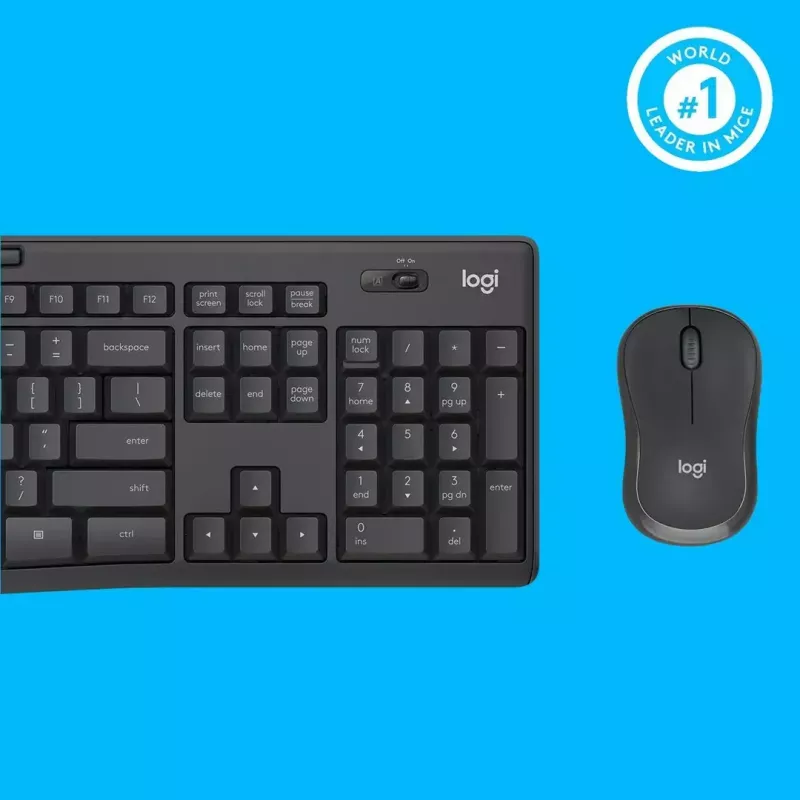Logitech MK295 klusais bezvadu komplekts tastatūra pele RF bezvadu QWERTY US International Melns