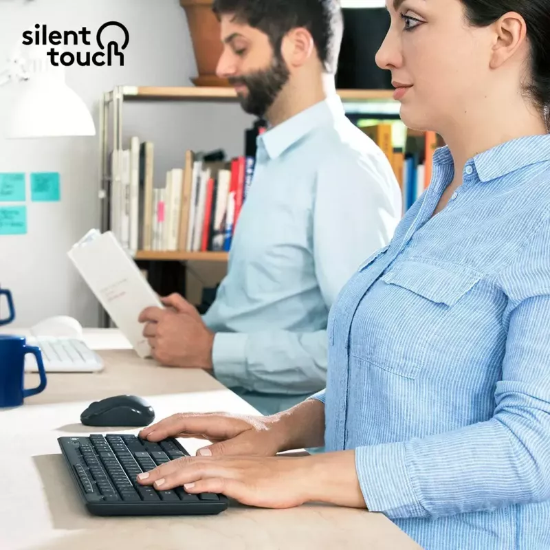 Logitech MK295 klusais bezvadu komplekts tastatūra pele RF bezvadu QWERTY US International Melns