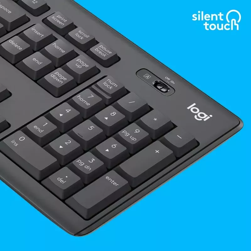 Logitech MK295 klusais bezvadu komplekts tastatūra pele RF bezvadu QWERTY US International Melns