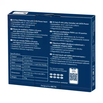 Ventilatoru sadalītājs ARCTIC ACFAN00175A 10 Portu PWM ar SATA barošanu