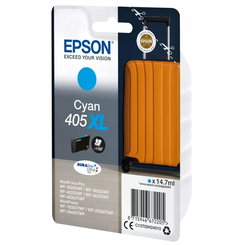 Epson 405XL DURABrite Ultra tintas kasetne 1 gab. Oriģināla Augstas (XL) ietilpības Ciāna