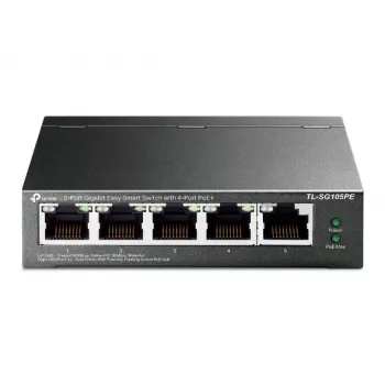 TP-Link TL-SG105PE 5 portu Gigabit Easy Smart PoE slēdzis ar 4 PoE+ portiem