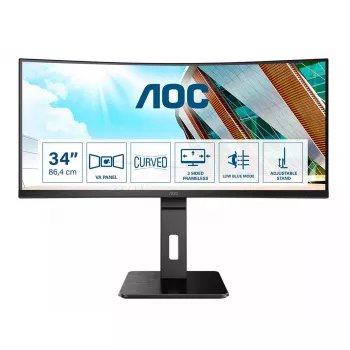 AOC P2 CU34P2A dators monitors 86.4 cm (34 colli) 3440 x 1440 pikseļi Quad HD LED Melns