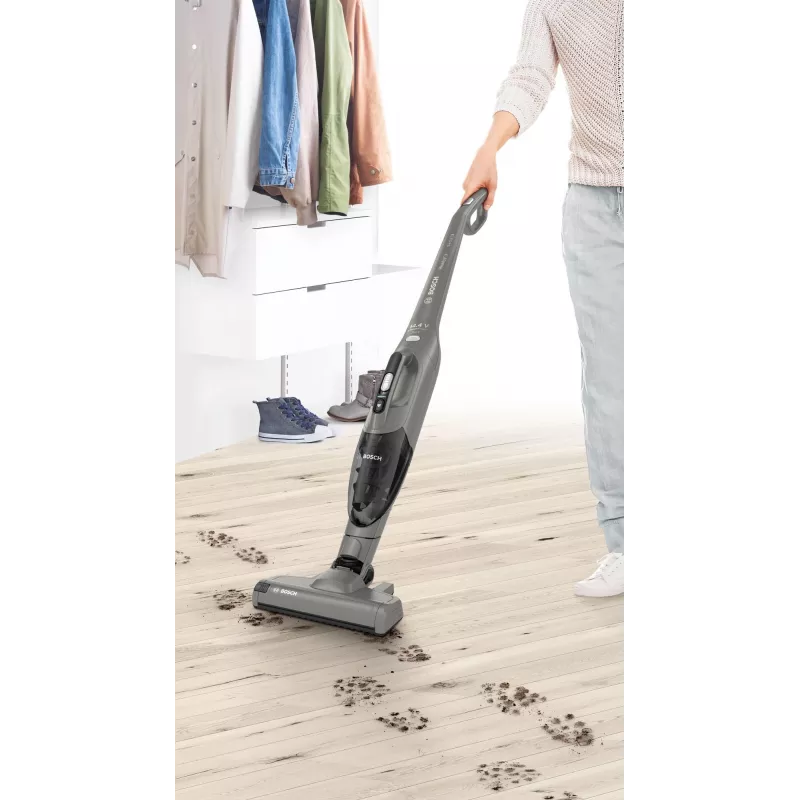 Bosch Serie 2 BBHF214G 2-in-1 putekļsūcējs/slotas kombains, bezmaiss, pelēks