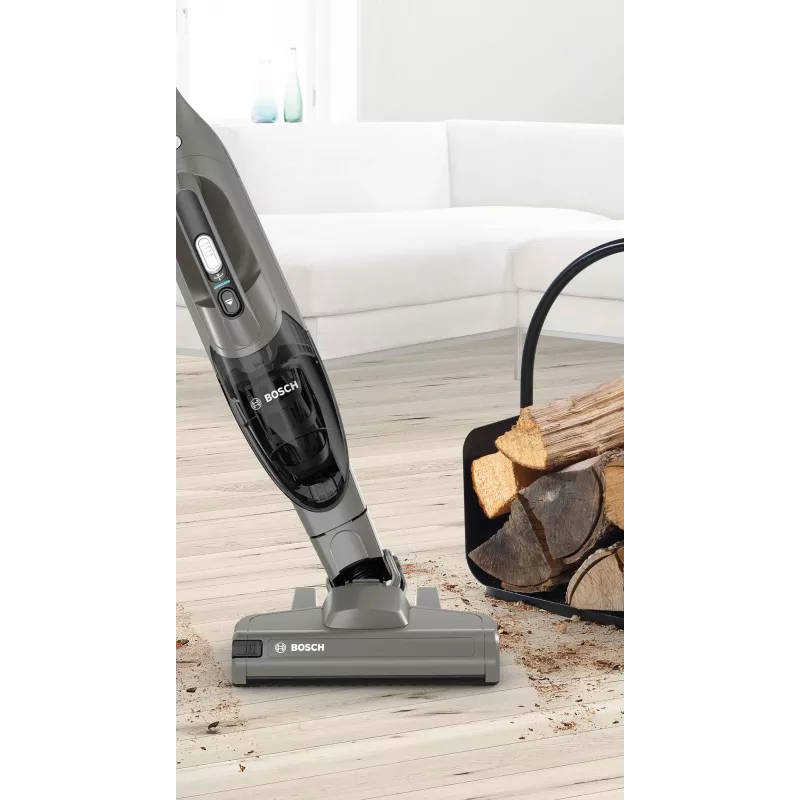 Bosch Serie 2 BBHF214G 2-in-1 putekļsūcējs/slotas kombains, bezmaiss, pelēks