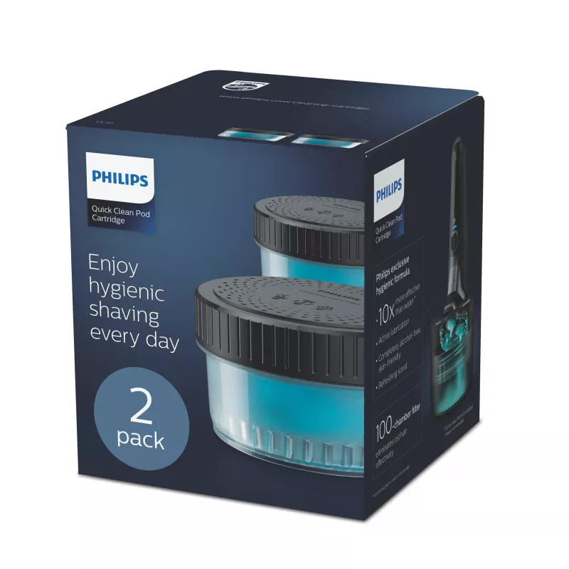 Philips Quick Clean Pod Kasetne CC12/50 2 iepakojums tīrīšanas kasetnes elektrisko skuvekļu galviņām