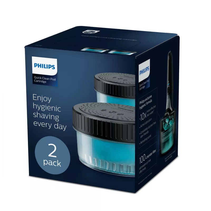 Philips Quick Clean Pod Kasetne CC12/50 2 iepakojums tīrīšanas kasetnes elektrisko skuvekļu galviņām