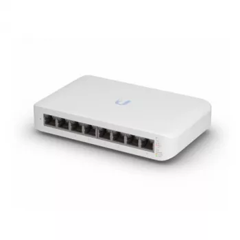 Pārvaldāms slēdzis UBIQUITI UniFi Switch Lite 8 PoE L2, 8x Gigabit, 4x PoE+ (30W/ports), 54V līdzstrāva, 60W patēriņš