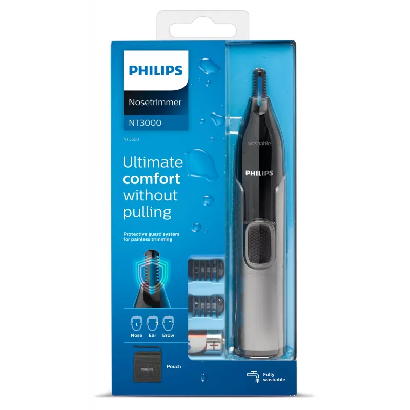 Philips 3000 sērijas deguna matu trimmeris NT3650/16 Mazgājams deguna, ausu un uzacu trimmeris ar 2 ķemmītēm