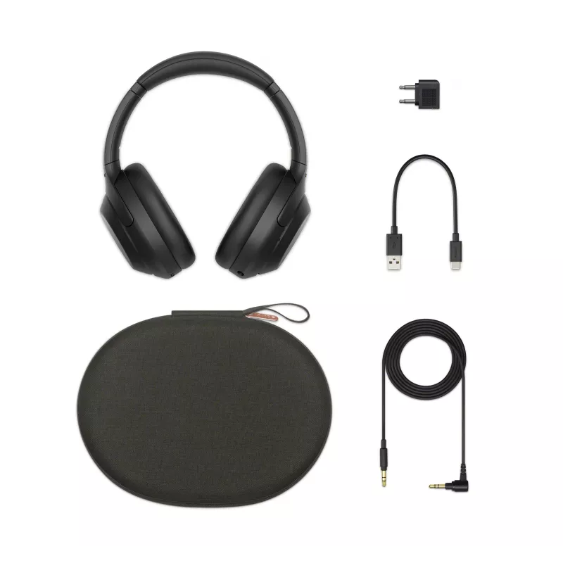 Sony WH-1000XM4 Bezvadu Austiņas Ar Aktīvo Trokšņu Slāpēšanu, Bluetooth, USB Type-C, Melnas