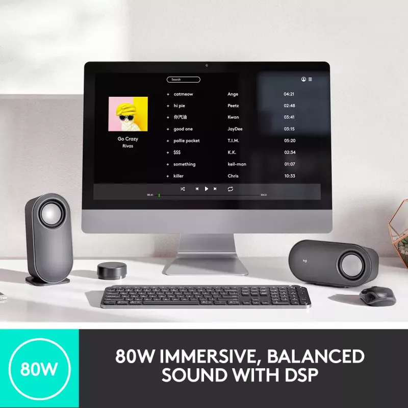 LOGITECH Z407 Bluetooth datora skaļruņi ar zemfrekvenču skaļruni un bezvadu vadību