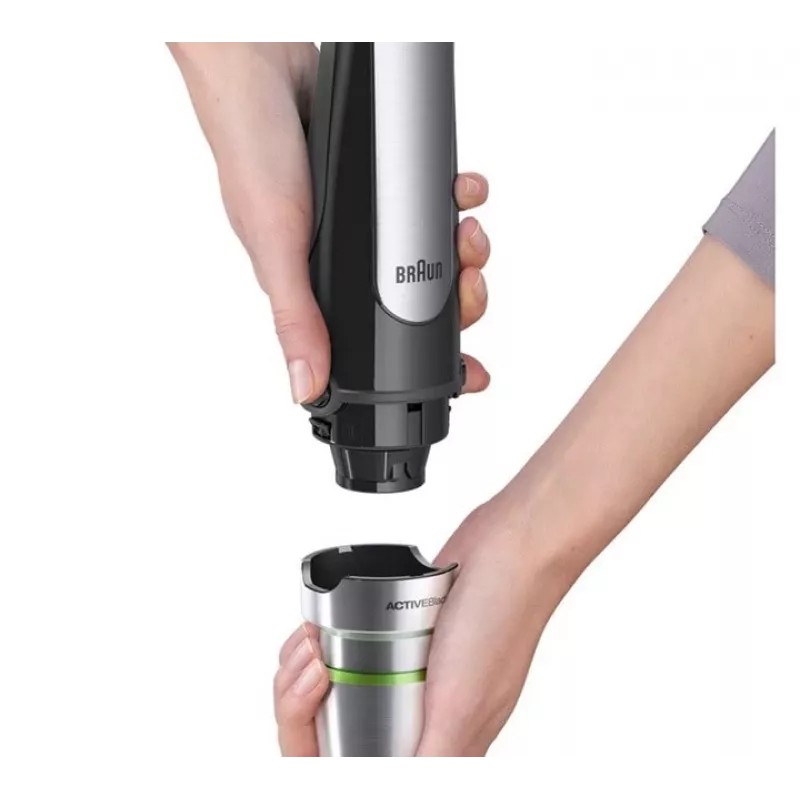 Braun MultiQuick 7 MQ 7045X 1.25 L rokas blenderis 1000 W Melns, Nerūsējošs tērauds