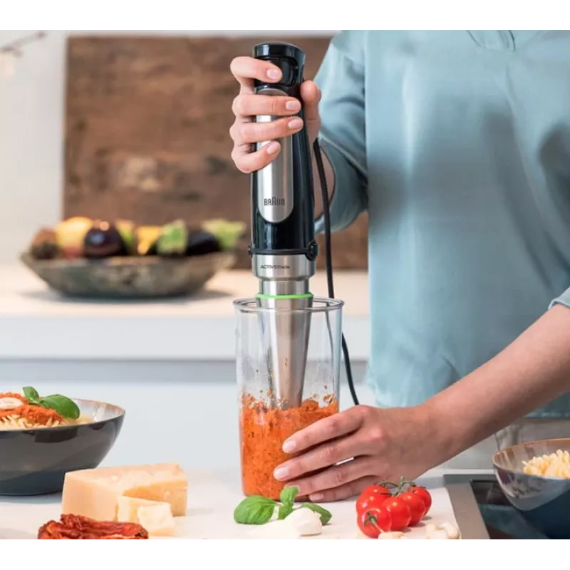 Braun MultiQuick 7 MQ 7045X 1.25 L rokas blenderis 1000 W Melns, Nerūsējošs tērauds