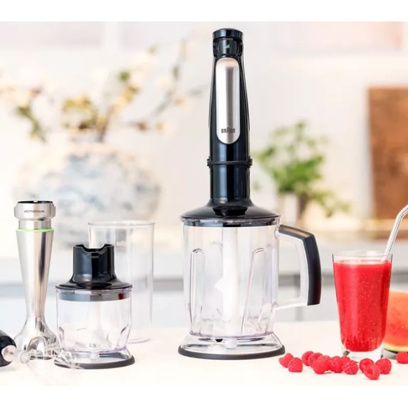 Braun MultiQuick 7 MQ 7045X 1.25 L rokas blenderis 1000 W Melns, Nerūsējošs tērauds