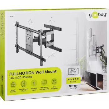 Goobay TV sienas stiprinājums Pro FULLMOTION (XL) 60 kg 43-100 collas