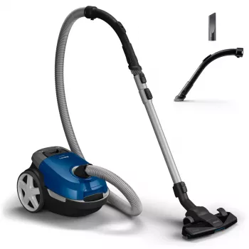 Cilindriskais putekļsūcējs Philips XD3110/09 — 900 W, 3 L putekļu maiss, HEPA filtrs, teleskopiska metāla caurule