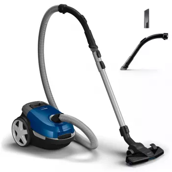 Cilindriskais putekļsūcējs Philips XD3110/09 — 900 W, 3 L putekļu maiss, HEPA filtrs, teleskopiska metāla caurule