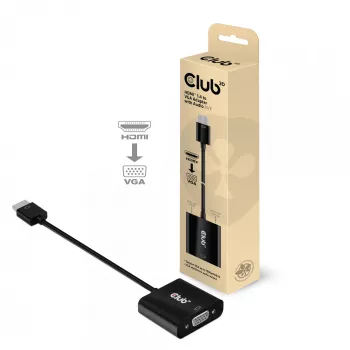 CLUB3D CAC-1302 video kabeļa adapteris 0.5 m HDMI Type A (Standard) VGA (D-Sub) Melns